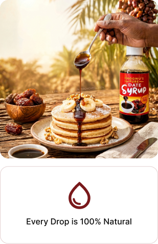 Date syrup with pancakes outdoor